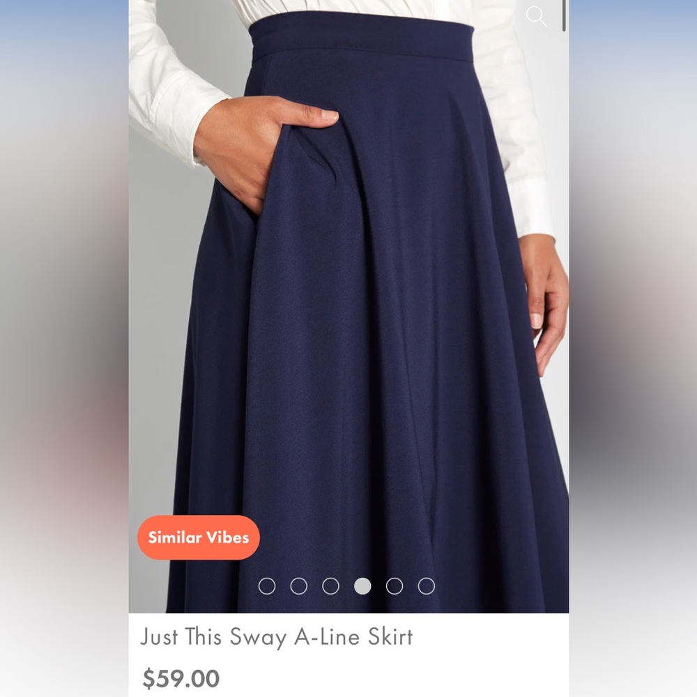 NWOT ModCloth Women’s Sway This Way Navy Skirt w/ Stripe size Large